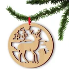 Christmas Tree Hanging Decoration Laser Cut Deer Wood Craft