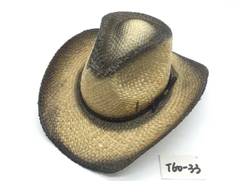T60-33Wholesale New Style Summer Cowboy Paper Straw Hat For Mens