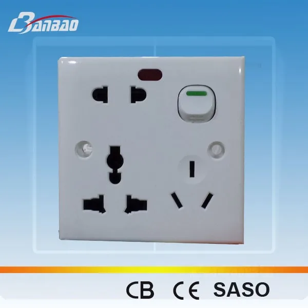 1gang 8 Pin 13a Universal Switch Socket For Bangladesh,Middle East