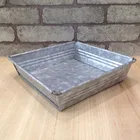 Antirust Various Capacity Zinc Metal Pet Food Tray/Party Drink Holder/Enamel Side Handle Metal Serving Tray