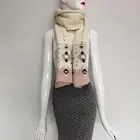 Jacquard weave rhinestone intermediate color knitted scarf