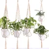 Art for Indoor Outdoor Decorations Come Handmade Hanging Planter Wall Plant Holder Cotton Rope