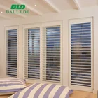 Finish basswood louvers internal adjustable window screens