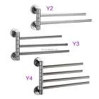 High Quality Bathroom Accessories Brass Chrome Finish rotating Towel Rack, movable Towel Holder Double Bars