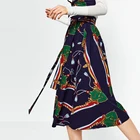 Latest design maxi long printing skirt high waist summer woman apparel