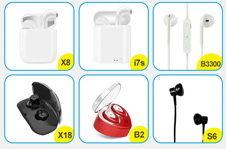 i7s TWS V5.0+EDR Wireless Blue tooth Earphones Music Sport Stereo Earbuds Headset With Mic For All Smart phone i9s i18 - ANKUX.COM