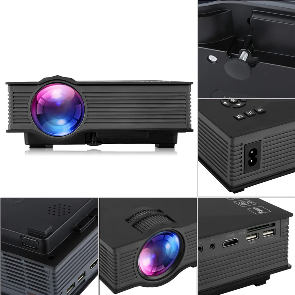 UC46+ UC46 Wireless WIFI Mini Portable Projector 1200 Lumen 800x480 Full HD LED Home Cinema Support MiracastAirplay Proyector (2)
