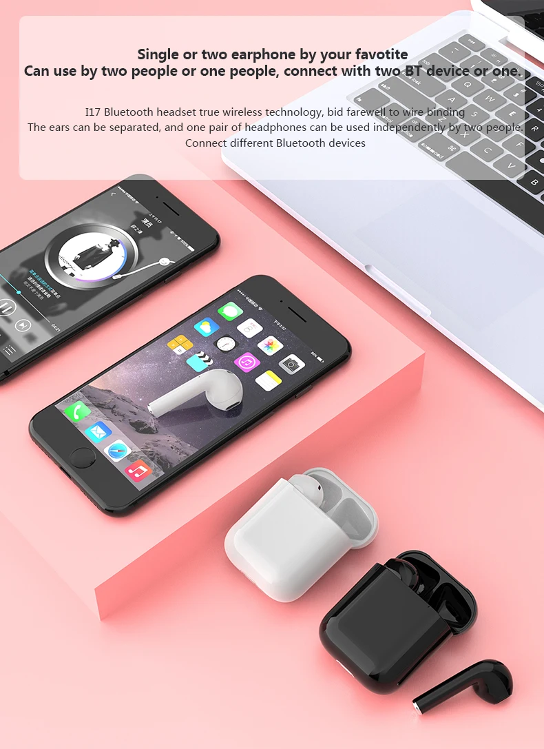 Newest i17 TWS 5.0 Earphone HIFI Super Bass Sound Wireless Earbuds Touch Earphones For phone - ANKUX.COM