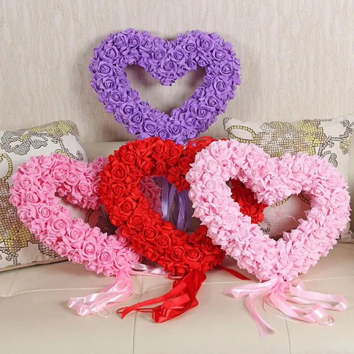 foam-rose-flower-heart-shape-wreath-buy-heart-shape-wreath-foam-rose