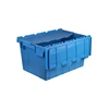Storage Moving Stackable Plastic Tote Box With Hinged Lids