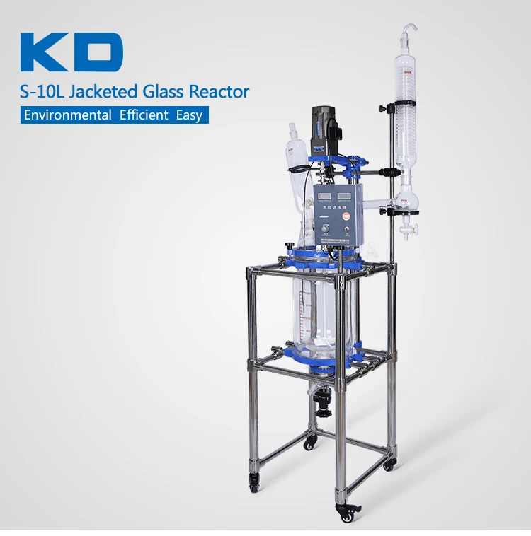 10 L Chemical Test Double Layer Glass Reactor for Lab