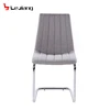 Free Sample Chrome Steel Leg Pu Modern Chair. Gray Leather Dining Room Chair