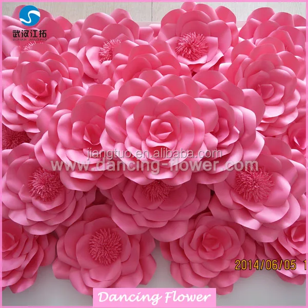 Diy Craft Fascinating Flower Wall Onnaments Pink Paper Flower Heads