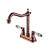 Double handle Rose Gold color basin sanitary ware faucet