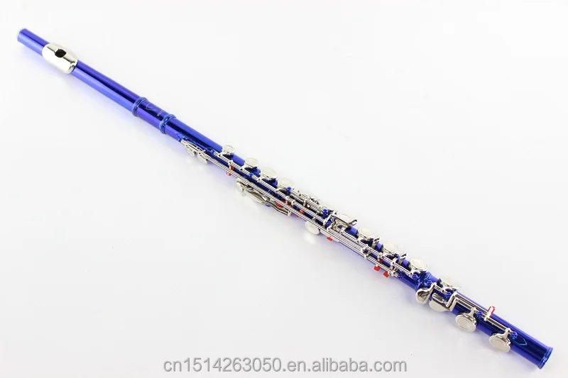Cheap Sales C Tone Blue Flute,16 Hole Closed Nickel Plated Key Flute