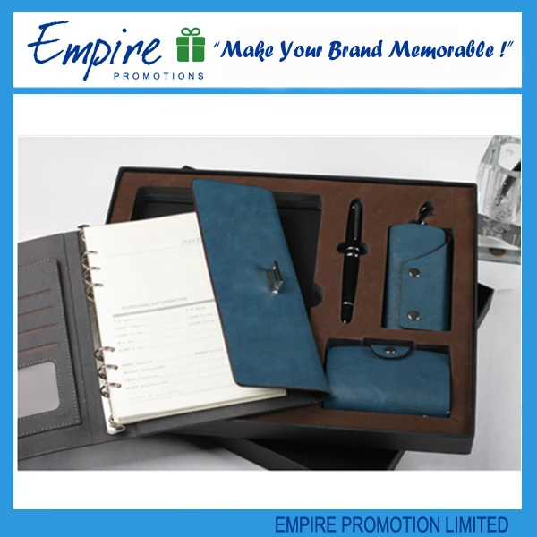 manufacturer custom luxurious business gift sets notebook
