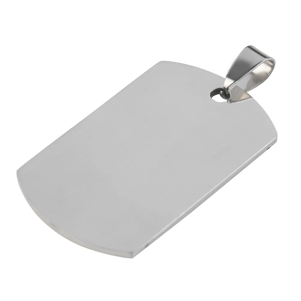 Promotions! Fashion Military Men's Stainless Steel Silver Plain Dog Tag Pendant No Chain Free shipping