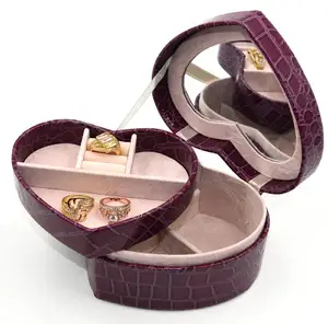 heart shape fashion leather jewelry gift box custom shape gift