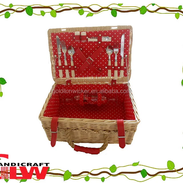 leather straps new design cheap wholesale natural wicker picnic