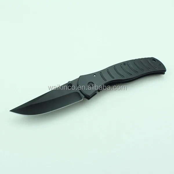 black handle and blade stainless steel folding utility knife