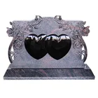 Color Red Granite Double Heart Shaped Headstone Tombstone