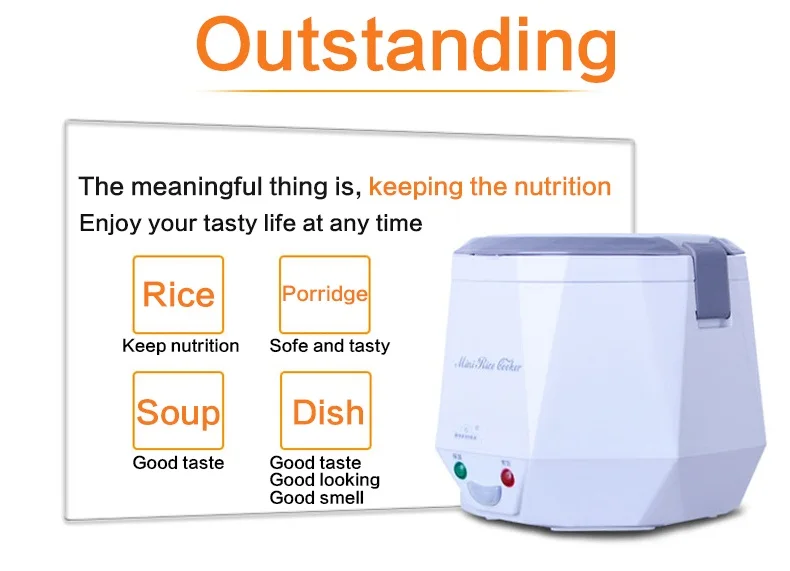 Hot selling diamond shape portable mini electric rice cooker for car use for travel