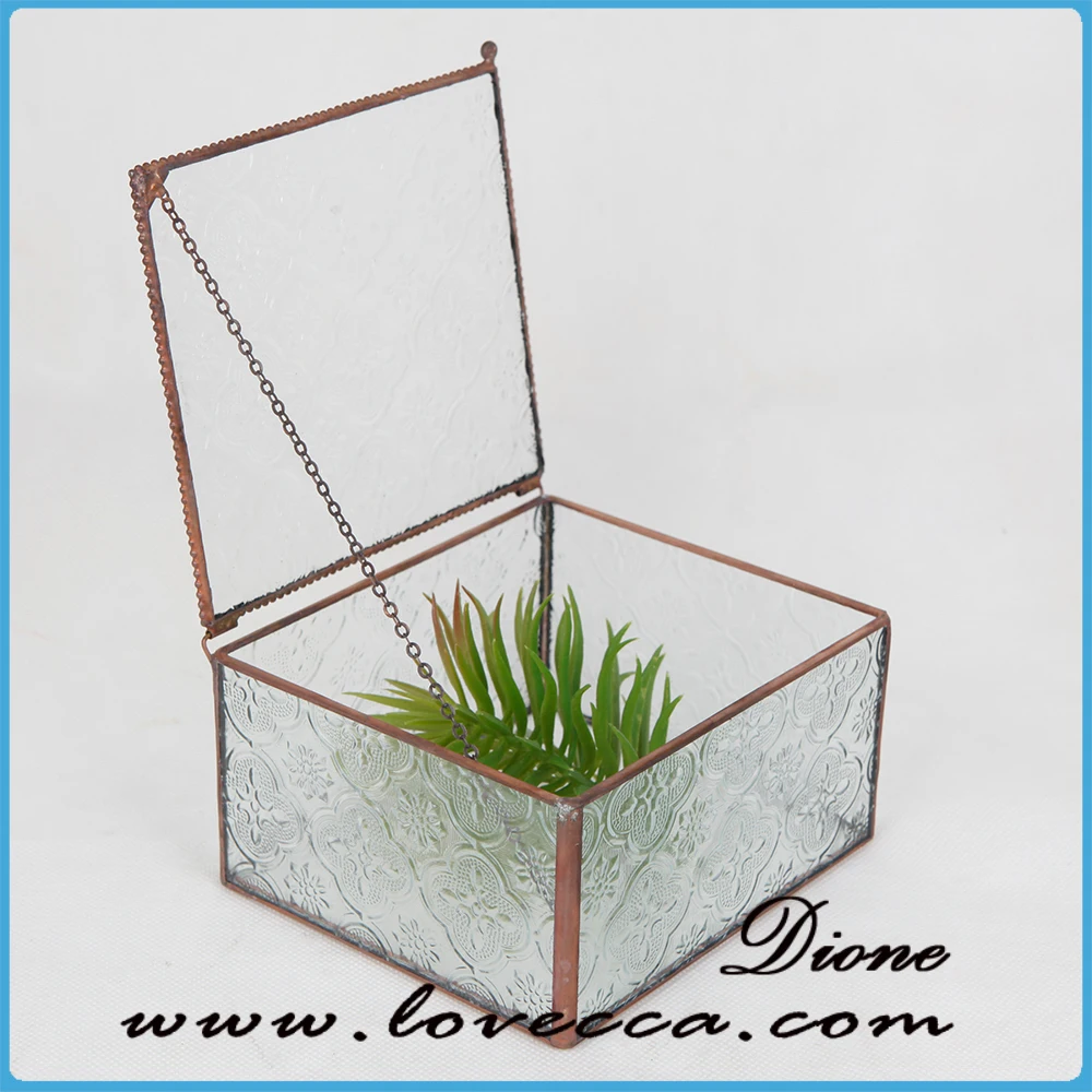 decorative glass vintage jewelry box