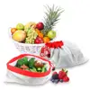 Simply Eco Certified Reusable Nylon Polyester Net Mesh Produce Bag With Drawstring for Food and fruit vegetable