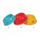 Color Plastic Pet Bowl Pet Dog Puppy Food Water Bowl