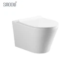 Modern design round rimless sanitary ware ceramic wall hung toilet WC with hidden tank