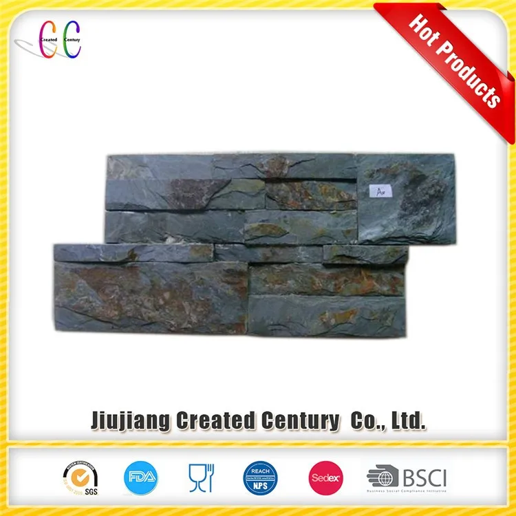 Exterior mutilcolor slate cultured stone for wall.jpg