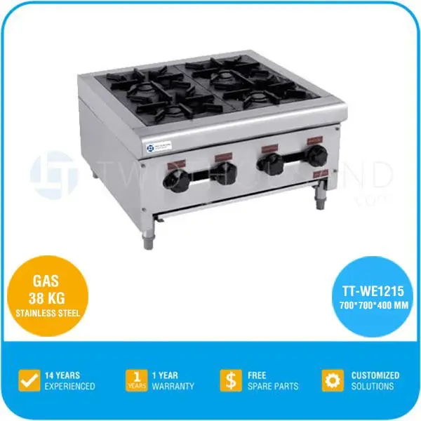 tt-we1215 4 burners restaurant tabletop lpg italian gas cooker