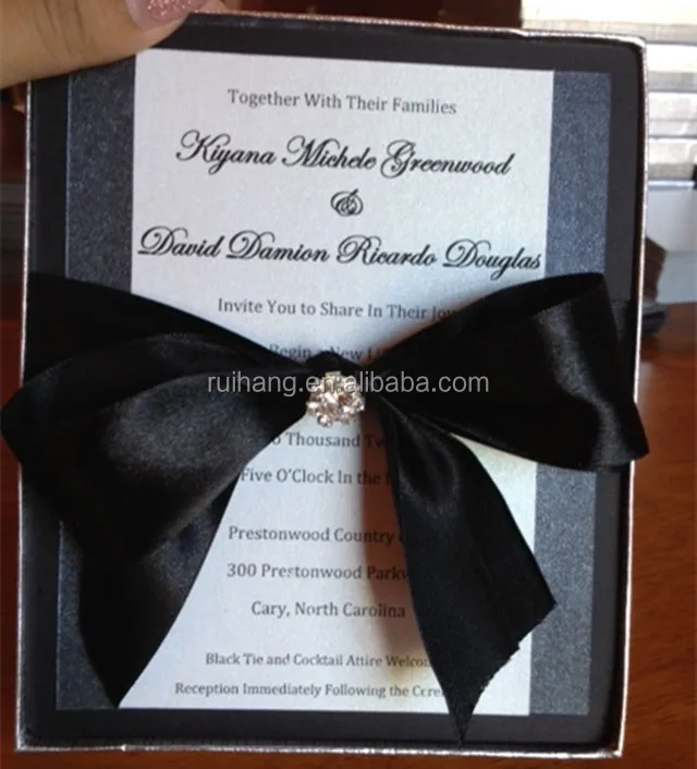 luxurious & elegant gray box wedding invitations