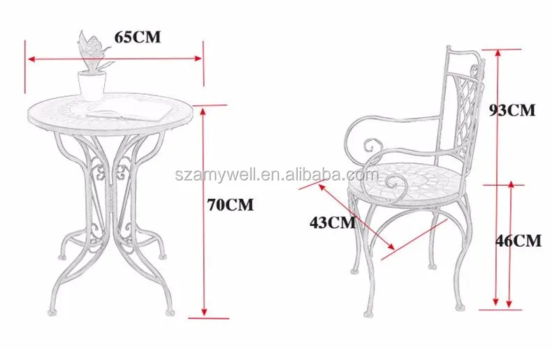 Amywell-mesa De Mosaico,Juego De Bistró Para Exteriores,Artesanía De