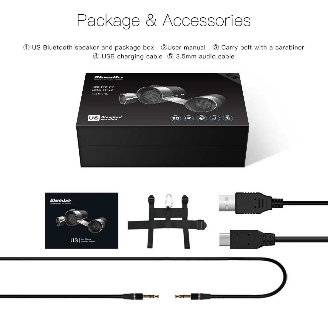 LIWEI 2019 New Product Bluedio US Wireless Bluetooth Satellite 2.1 Speaker System with Amplifier, Mic,low Output Power - ANKUX Tech Co., Ltd