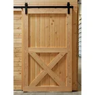 36 in. x 84 in. X-Brace Unfinished Solid Wood Interior Barn Door Slab