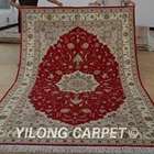 YILONG 6'x9' Persian design handmade wool silk red living room carpet wool area rug