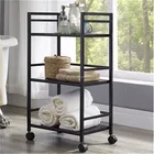 Household Removable 3-Level Floor Standing Metal Antique Corner Shelf