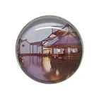 customizable crystal round glass fridge magnet souvenir gift OEM