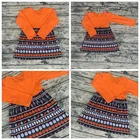 Halloween children orange latest casual clothing baby girl frock designs kids dresses