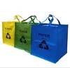Wholesale Heavy Duty Reusable 3pcs multi colored plastic paper glass recycle bin storage sorter bags sack set