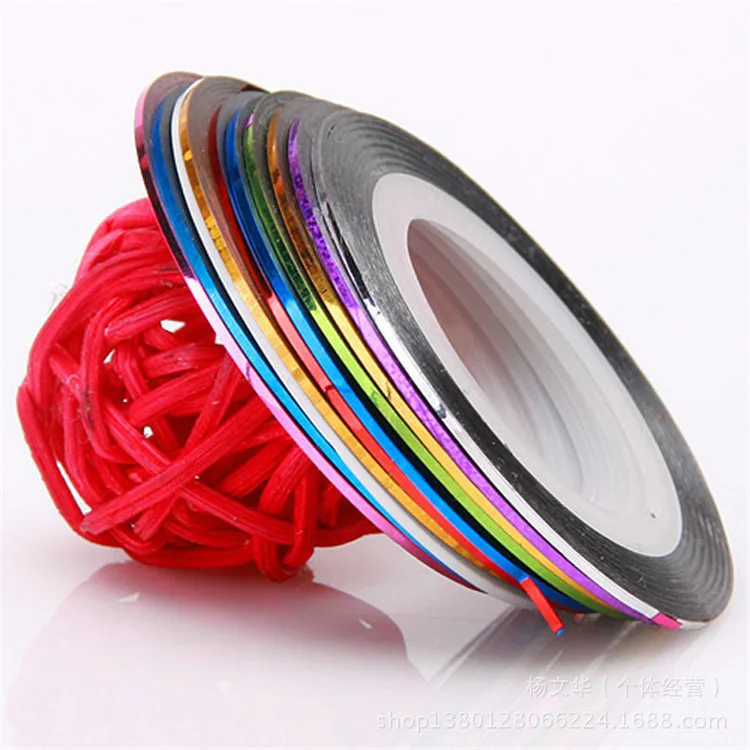 10pcs/lot Color Beauty Rolls Striping Decals Foil Tips Tape Line DIY Design Nail Art Stickers Tools Decorations