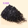 Virgin Brazilian Remy Human Hair Deep Wave Curly Black Clip in Hair Extensions