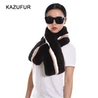 2016 New Fashion Women Coffee Multi Color Rex Rabbit Fur Scarf