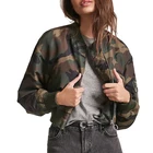 Wholesale Ladies Fashion Jackets Women Clothes Custom Camouflage Women Bomber Jacket