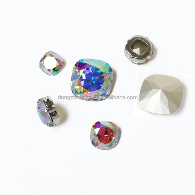 dz-3010 fat square pointed fancy crystal stones with claw