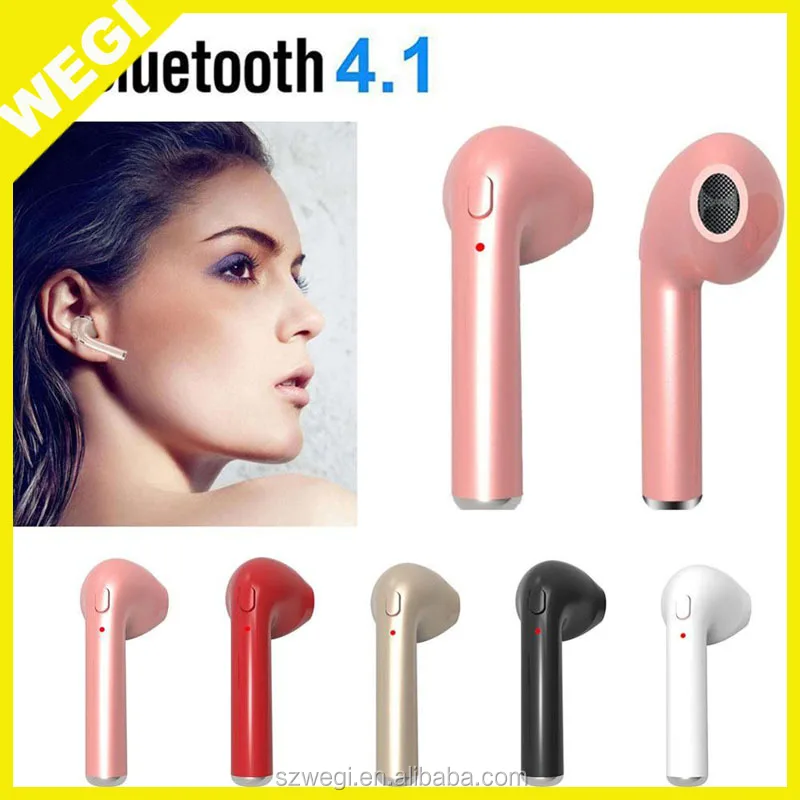 2017 bt Single Earbud v4.1+EDR Wireless Left Earpiece Handsfree Stereo Earphone i7 - ANKUX.COM
