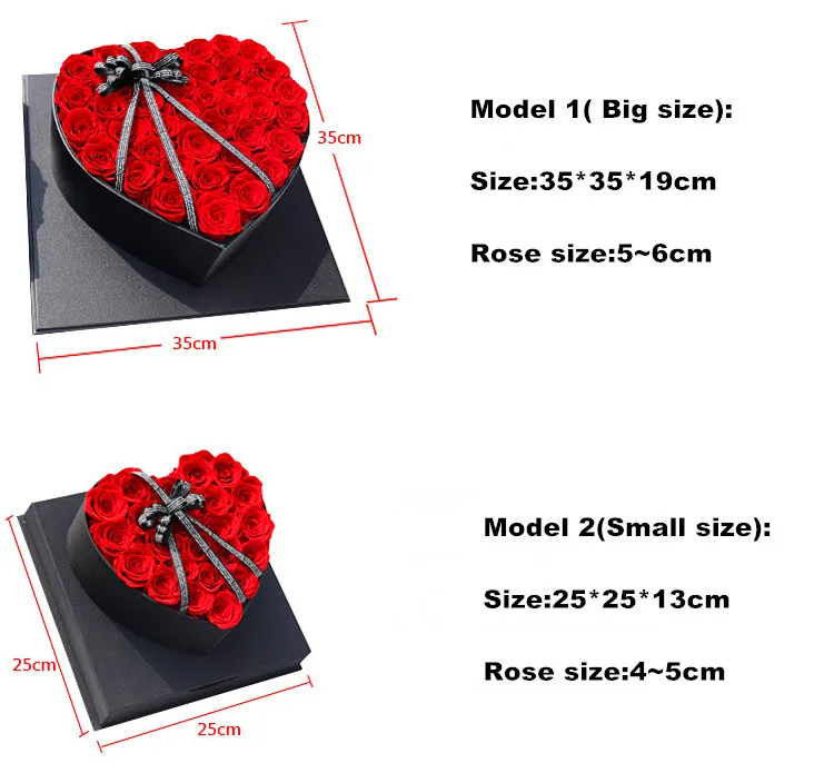 best christmas valentines day gift preserved flower heart shape