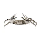 Hot sale lifelike metal handmade artware 3d sculpture relief home decor stainless steel crap sculpt animal modelling