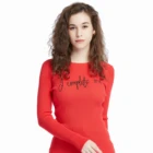 Fashion Design Ladies Casual Slim Fit Pullover Knit Letters Embroidery Sweater Jumpers For Daily Wear